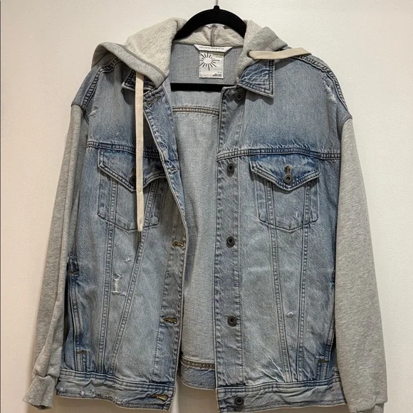 Offline Denim and Gray Hooded Jacket - Picture 1 of 3